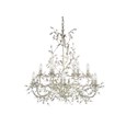 Searchlight Almandite Chandelier - 12 Light - Cream Gold Leaves & Clear Crystal
