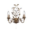 Searchlight Almandite Wall Light - 2 Light - Golden Leaves And Clear Crystal