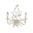 Searchlight Almandite Wall Light - 2 Light - Cream Gold Leaves And Clear Crystal