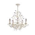 Searchlight Almandite Ceiling 5 Light - Cream Gold Leaves And Clear Crystal