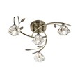 Searchlight Sierra Semi-Flush 4 Light - Antique Brass - Sculptured Glass Shades