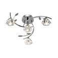 Searchlight Sierra Semi-Flush 4 Light - Chrome - Sculptured Glass Shades