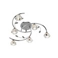 Searchlight Sierra Semi-Flush 6 Light - Chrome - Sculptured Glass Shades