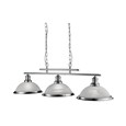 Searchlight Bistro 3 Light Industrial Ceiling Bar - Satin Silver