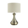 Searchlight Touch Table Lamp - Antique Brass - Fabric Cream Shade