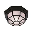 Searchlight Outdoor & Porch Black Flush Light With White Sanded Glass