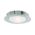 Searchlight Bathroom Flush Light - Chrome - Opal Glass
