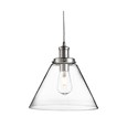 Searchlight Pyramid Domed Glass Pendant Ceiling Light - Chrome