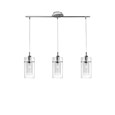Searchlight Duo I - 3 Light Bar Pendant - Chrome - Double Glass