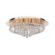 Searchlight Hanna 8  Light Round Semi-Flush Fitting - Gold - Crystal Balls