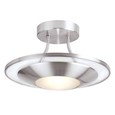 Endon Firenz Flush Ceiling Light - Satin Chrome & Glass