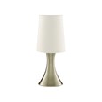 Searchlight Touch Table Lamp - Antique Brass Base - White Tapered Shade