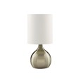 Searchlight Touch Table Lamp - Antique Brass Base - White Drum Shade