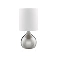 Searchlight Touch Table Lamp - Satin Silver Base - White Drum Shade