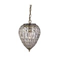Searchlight Pendant Light - Antique Brass - Clear Glass Buttons/Coffin Drop Trim