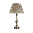 Searchlight Traditional Antique Brass Table Lamp - Mink Pleated Shade