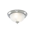 Searchlight Flush American Diner Light Fitting - Satin Silver - Glass - IP44