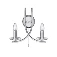 Searchlight Ascona - 2 Light Wall Light - Chrome - Glass Sconces - Pull Cord