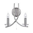 Searchlight Ascona - 2 Light Wall Light - Satin Silver - Glass Sconces