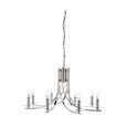 Searchlight Ascona - 8 Light Ceiling Pendant - Satin Silver - Glass Sconces