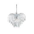Searchlight Waterfall 5 Light Pendant - Cascading Crystal Buttons & Drops