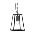 Searchlight Voyager Lantern Single Pendant - Matt Black - Clear Glass - Chain