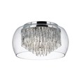 Searchlight Curva 4 Light Ceiling Fitting - Clear Glass - Aluminium Spiral Tubes