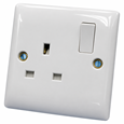 Convex Slim White 13A Single Switched Socket - Single Pole