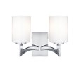Searchlight Gina Double Wall Light - Chrome - White Glass Cylinder Shades