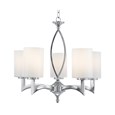 Searchlight Gina Ceiling 5 Light - Chrome - White Glass Cylinder Shades