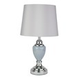 Malham Grey Ceramic Table Lamp with Matching Drum Shade - Modern Grey & Silver