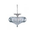 Searchlight Sigma Semi-Flush 5 Light - Chrome - Clear Crystal Prisms & Balls