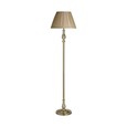 Searchlight Traditional Antique Brass Floor Lamp - Mink Pleated Shade