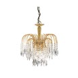 Searchlight Waterfall 3 Light Pendant - Cascading Crystal Buttons & Drops - Gold