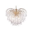Searchlight Waterfall 5 Light Pendant - Cascading Crystal Buttons & Drops - Gold