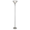 Searchlight Linea Twist Uplighter Floor Lamp - Satin Silver - Acid Glass
