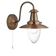 Searchlight Fisherman Single Wall Light - Copper - Glass Shade - Cord