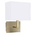 Searchlight Rectangle Wall Light - Antique Brass - White Rectangular Shade