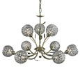 Searchlight Bellis Ii 9 Light Ceiling Pendant - Antique Brass - Glass Shades