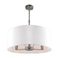 Endon Daley Pendant Ceiling Light - Nickel - Large Ivory Shade - 3 Light