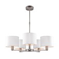 Endon Daley Pendant Ceiling Light - Nickel - 5 Ivory Shades - 5 Light