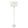 Endon Nixon Floor Lamp - Nickel Plate - White Silk Shade