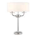 Endon Nixon Table Lamp - Nickel Plate - White Silk Shade