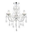 Endon Tabitha Semi Flush Ceiling Light - Clear Crystal Glass & Chrome - 3 Light