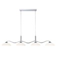 Searchlight Chrome Wave Pendant 4 Light - Chrome Bar & Frosted Glass Shades