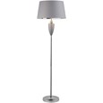 Hepburn Large Ceramic Floor Lamp with Matching Shade - Modern Grey & Silver