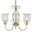 Searchlight Silhouette 3 Light Fitting - Antique Brass - Glass - Pull Cord