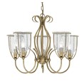 Searchlight Silhouette 5 Light Fitting - Antique Brass - Glass - Pull Cord