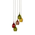 Searchlight Vibrant 5 Light Multi-Drop Multi-Coloured Bell Shaped Pendant Light