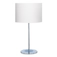 Searchlight Round Chrome Table Lamp - Ivory Fabric Drum Shade